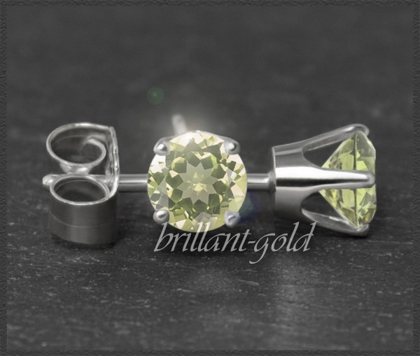 Ohrstecker 585 Gold Citrin hell gelb 4,5,6mm